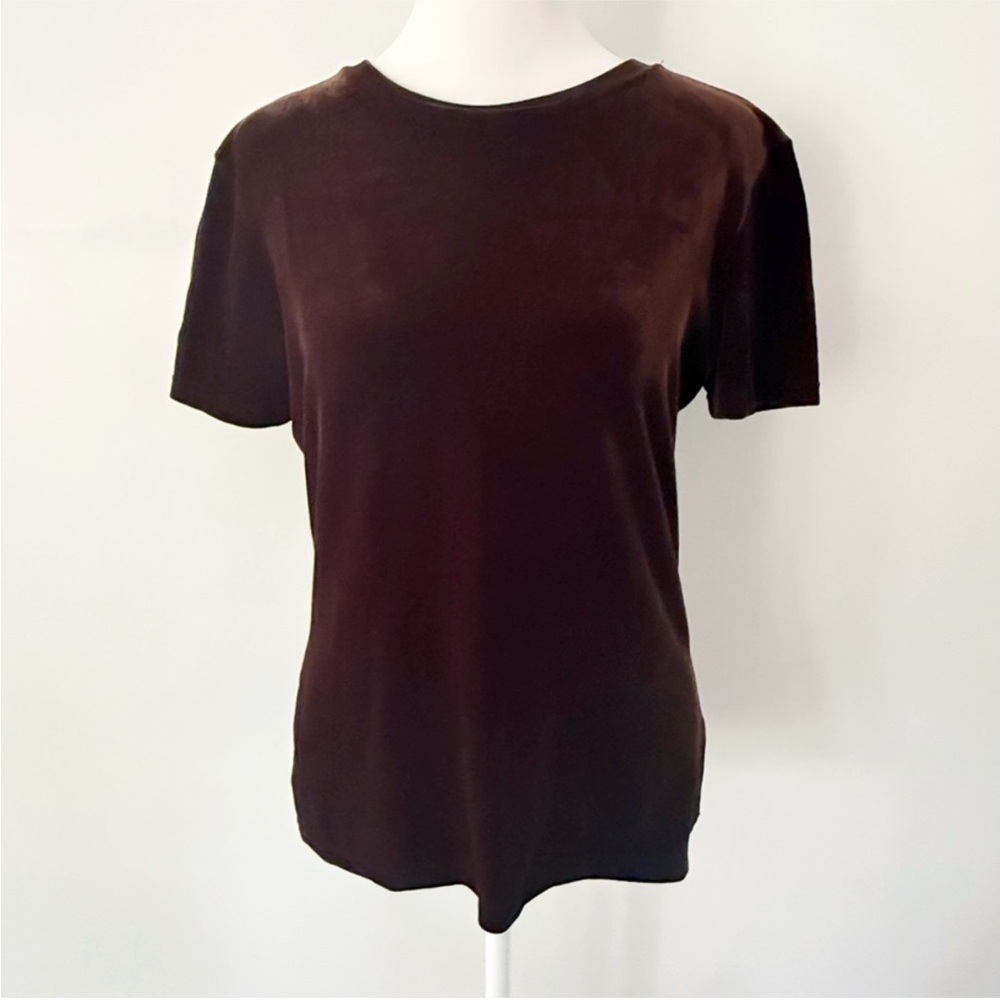 Vintage Women Y2K‎ Velvet Top XS Chocolate Brown Witchy Fairy Grunge Goblincore